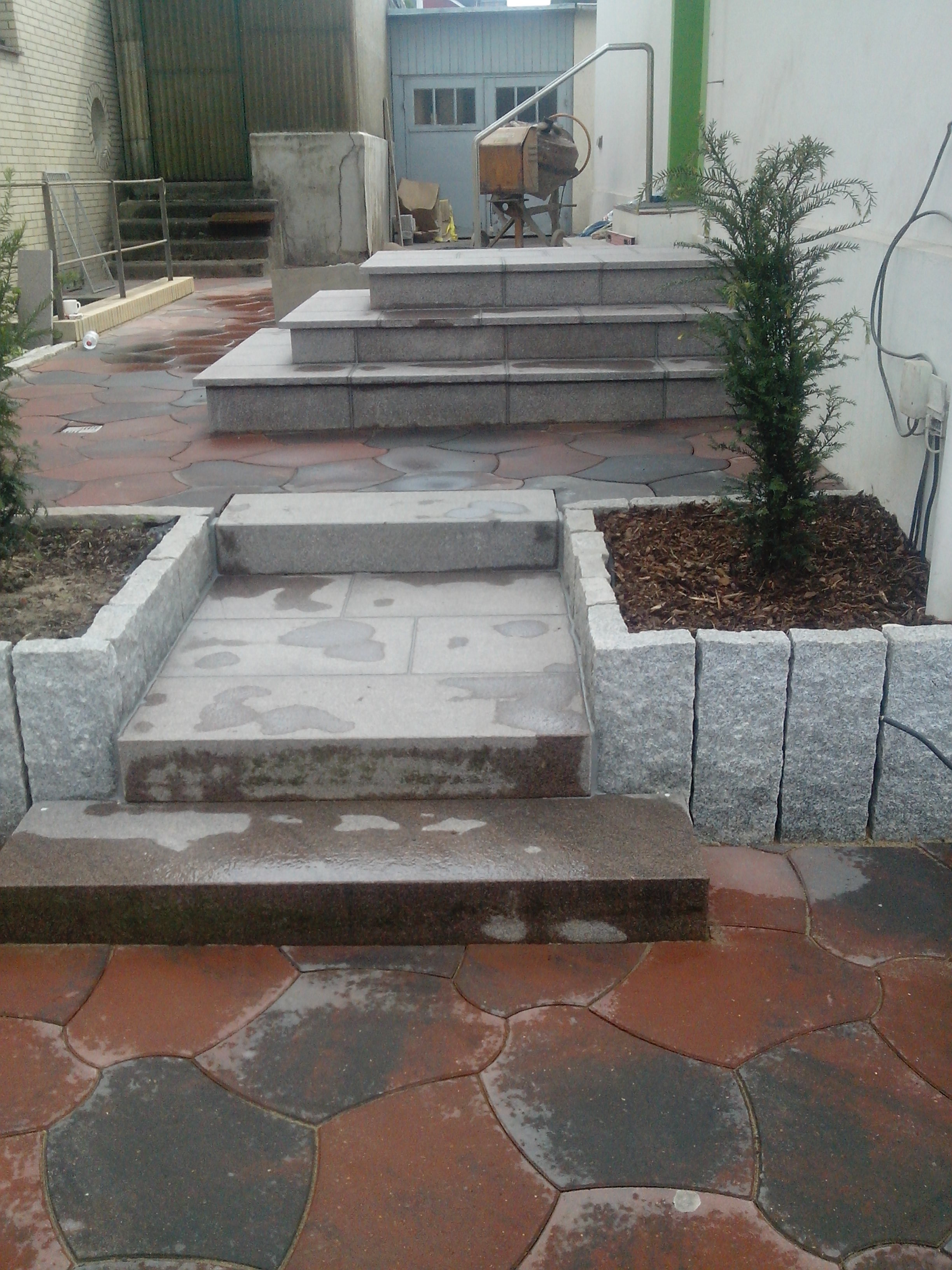 Beton Ploygonalplatten bau, Mauerbau, Treppebau